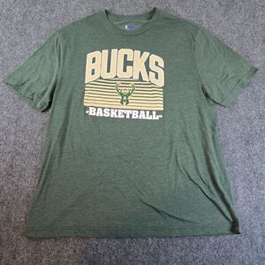 Milwaukee Bucks NBA Basketball Green Graphic T Shirt Mens XL